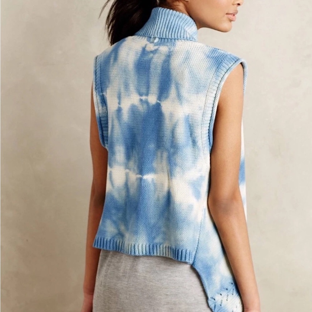 Anthropologie Sky Dye Knit Cardi Sweater Vest Size S